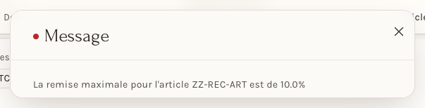 Le refus d'un devis dont la ligne porte 15 % de remise sur un article limité à 10 %