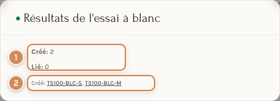 Le résultat d'un essai à blanc