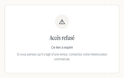 Le lien a expiré