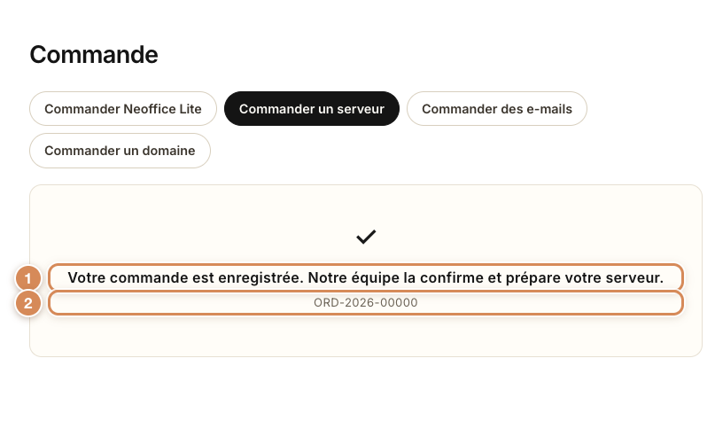 La commande est enregistrée