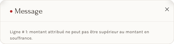 Le message d'allocation trop haute