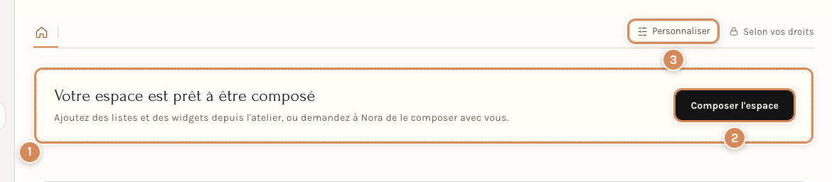 Un espace vide, avec l'invitation à le composer