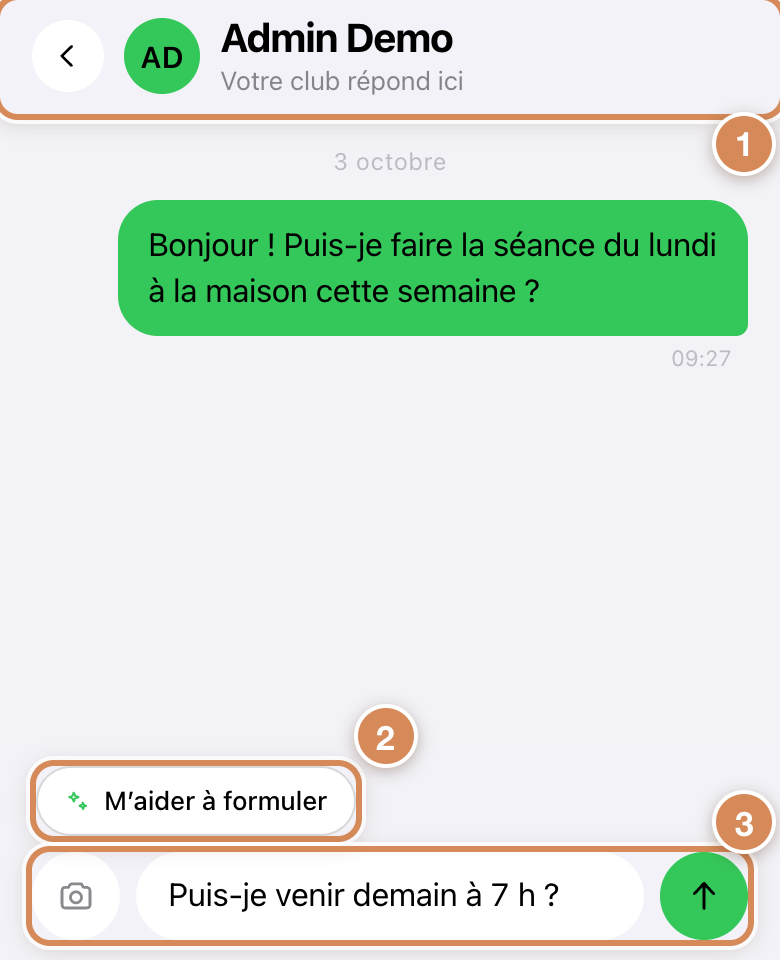 La conversation avec le coach