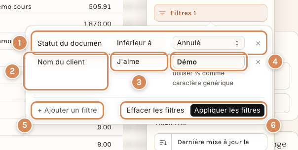 La fenêtre des conditions, avec une condition ajoutée