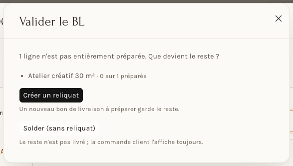 La fenêtre qui demande ce que devient le reste