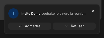 Le message d'admission