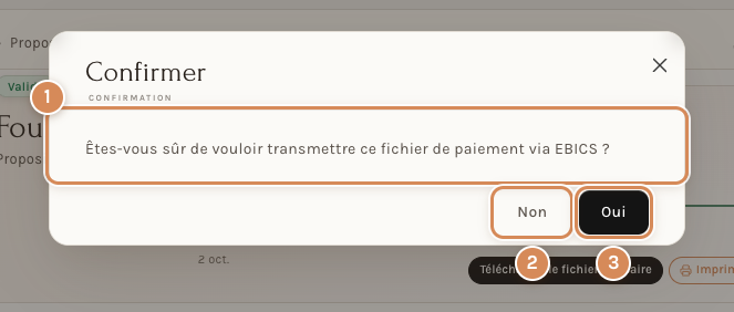 La confirmation avant la transmission par EBICS