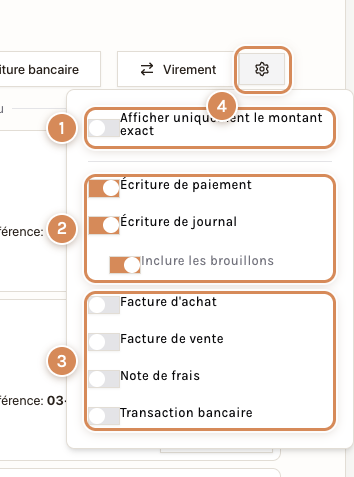 Les interrupteurs des filtres de pièces