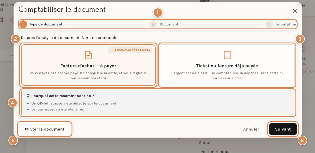 Étape 1 : le type de document