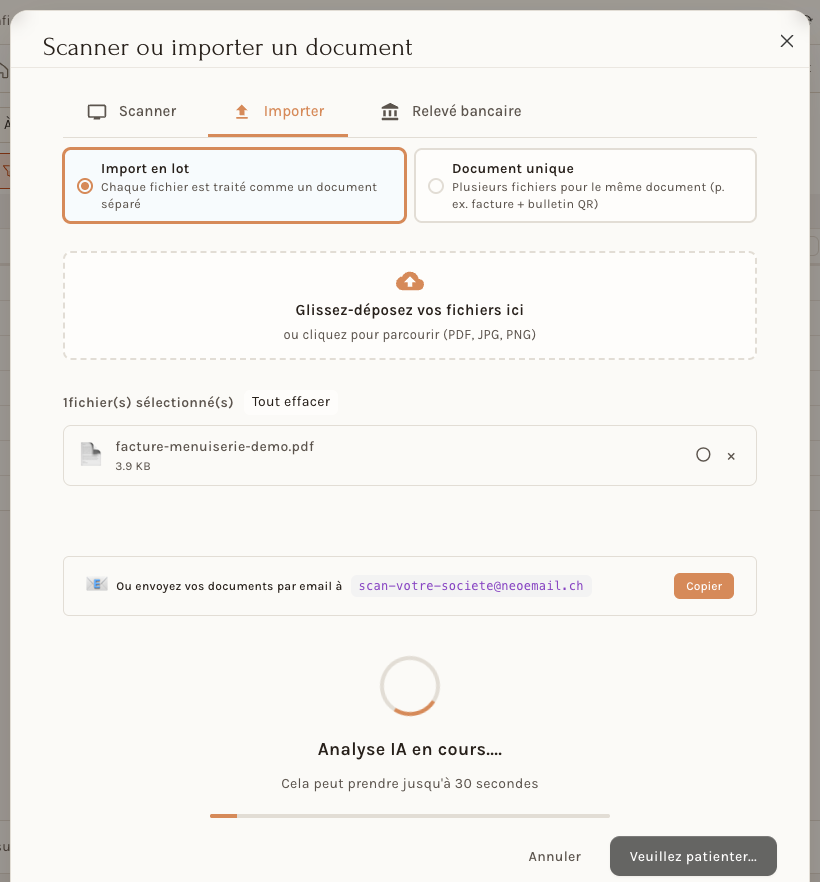 L'analyse en cours