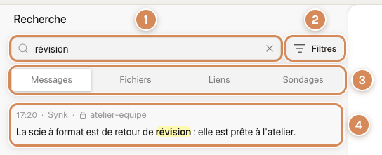 La page Recherche